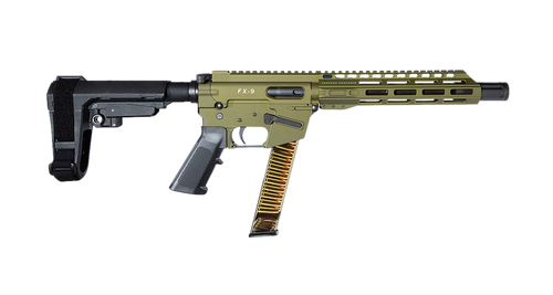 Freedom Ordnance FX9P10S-ODG 9mm Luger Pistol 10" Brace 31+1 Round OD Green