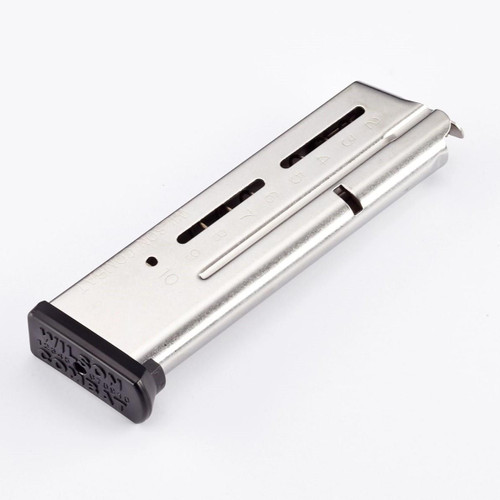 Wilson Combat Elite Tactical Magazine ETM with Base Pad 1911 Government, Commander 38 Super 10-Round Stainless Steel