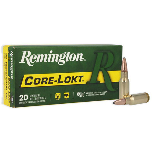 Remington Core-Lokt 30 Remington AR Ammo 150 Grain Pointed Soft Point Box of 20