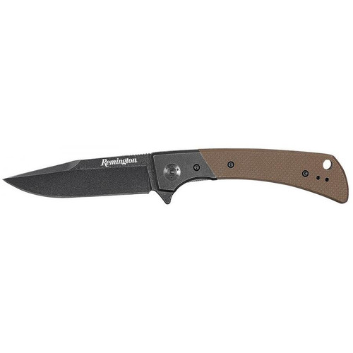 Remington EDC Drop Point Folding Knife 4 Inch Tan Handle