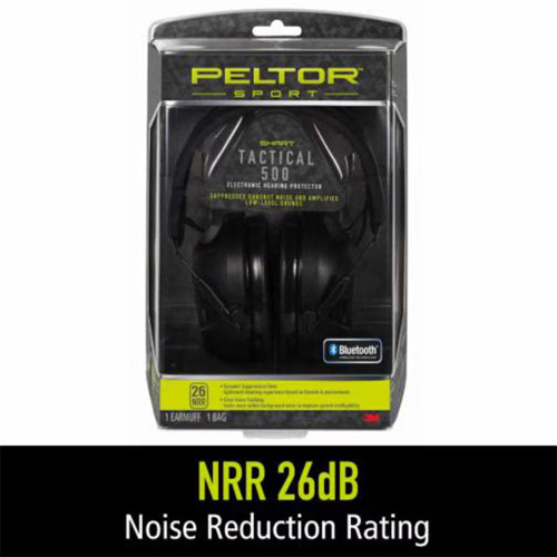 3M Peltor Sport Tactical 500 Electronic Ear Muffs Black 3M Peltor Sport Tactical 500 Electronic Ear Muffs Black