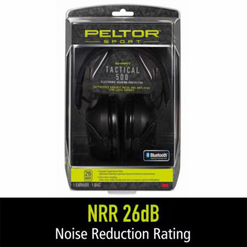 3M Peltor Sport Tactical 500 Electronic Ear Muffs Black
