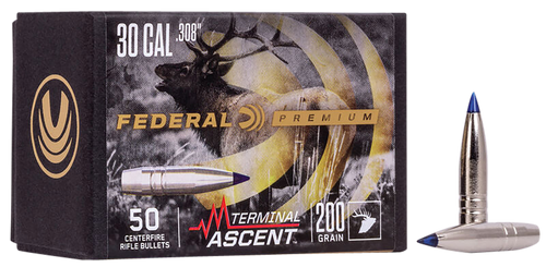 Federal .308 Caliber 200gr Terminal Ascent Component Bullet 50rd Federal .308 Caliber 200gr Terminal Ascent Component Bullet 50rd