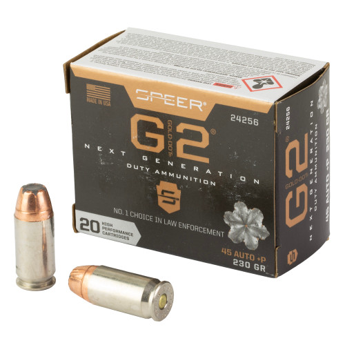 Speer Gold Dot 45 Auto +P Ammunition 230 Grain G2 20 Count - Image 1 Speer Gold Dot 45 Auto +P Ammunition 230 Grain G2 20 Count - Image 1