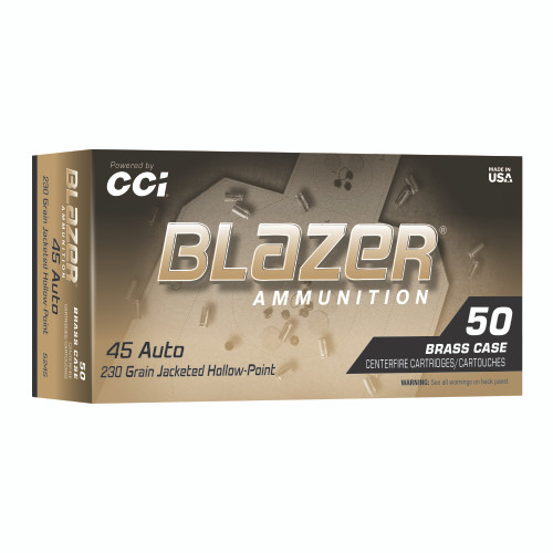 Blazer Brass 45 ACP Ammo 230 Grain Jacketed Hollow Point Box of 50