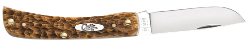 Case 00245 Amber Bone Peach Seed Jig Sod Buster Jr Pocket Knife