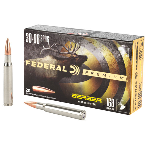 Federal Premium 30-06 Springfield Ammo 168 Grain Berger Hybrid Hunter Box of 20