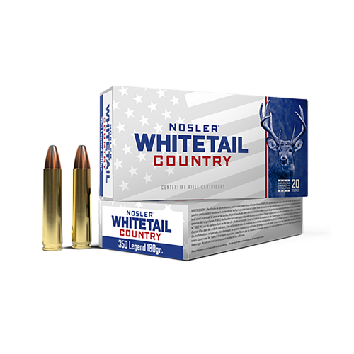 Nosler Whitetail Country 350 Legend Ammo 180 Grain Straight Wall Jacketed Soft Point Box of 20