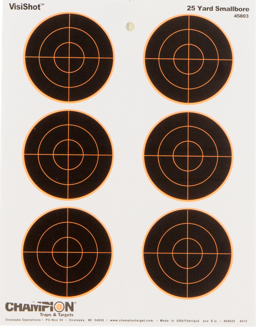 Champion VisiShot Targets 3" Bullseye 8.5" x 11" 10 Pack