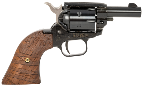Heritage Rough Rider Barkeep .22 LR Revolver 2" Barrel 6+1 Round Black Custom 1776 Flag Wood Grip