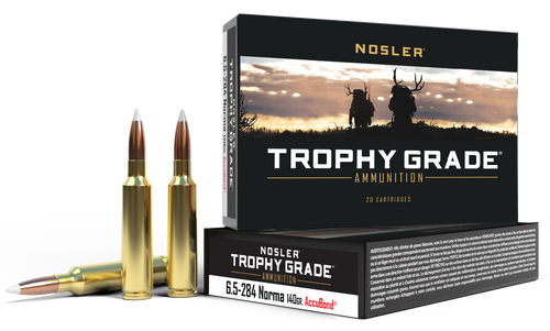 Nosler Trophy Grade 6.5-284 Norma Ammo 140 Grain AccuBond Box of 20
