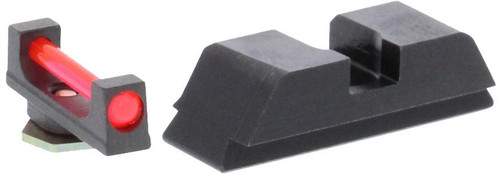 AmeriGlo Fiber Sight Set for Glock 42, 43, 43X, 48 Red Fiber Front, Black Rear