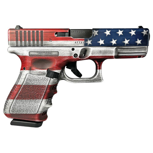 Glock 19 Gen 3 9mm Luger Pistol 4.02" Barrel 15+1 Round Engraved USA Flag