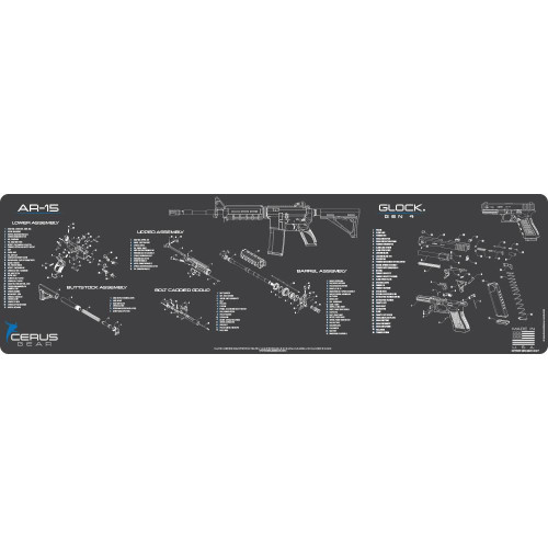 Cerus Gear ProMat AR-15/Glock Combo Cleaning Mat 14x48 Grey