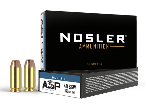 Nosler Match Grade Handgun Ammo .40 S&W 150 Grain JHP Box of 50