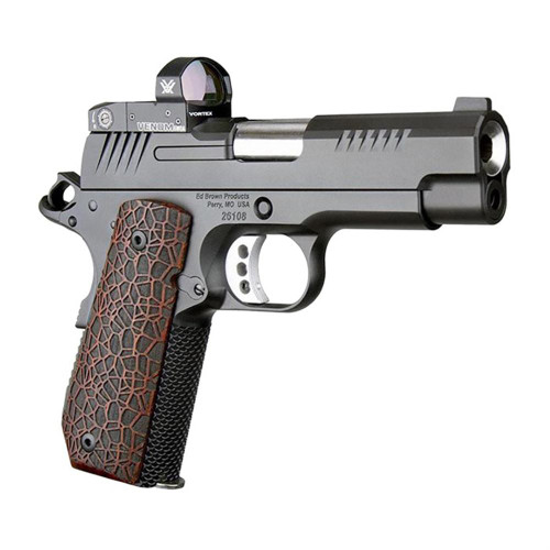 Ed Brown KC9 G4 VTX 9mm Luger Pistol 4" Barrel 9+1 Round Black Slide Brown Grip