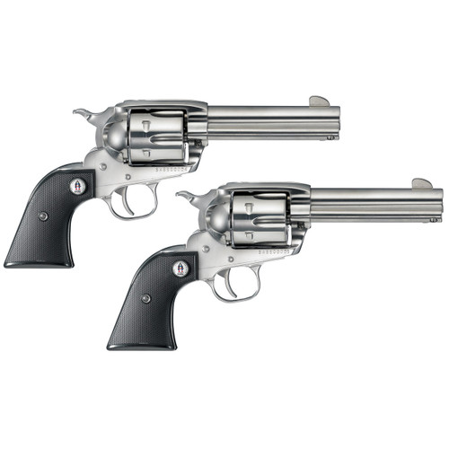 Ruger Vaquero SASS Revolver Set .357 Mag 6rd Capacity 4.62" Barrel Stainless Steel Finish