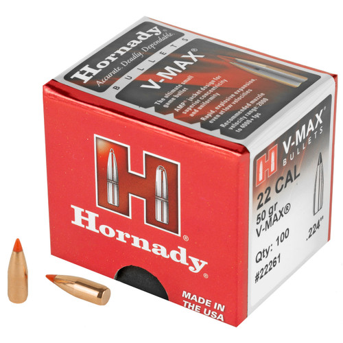Hornady Bullets .22 .224" 50gr V-MAX BT 100/Box