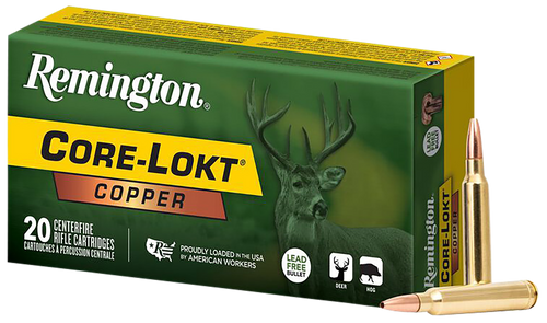 Remington Core-Lokt Copper 300 Winchester Magnum Ammo 180 Grain Solid Hollow Point Lead Free Box of 20