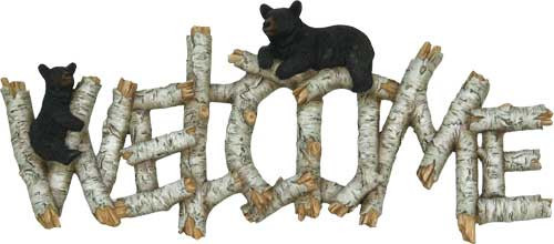 Rivers Edge Birch Bear Welcome Plaque