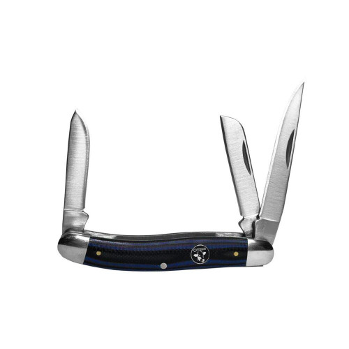 Rock Ridge Outdoors Cattleman Stockman Knife 3.5 Inch Closed Multicolor G10 Handle