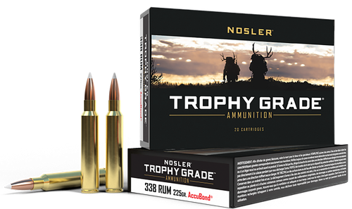 Nosler Trophy Grade .338 RUM Ammo 225 Grain AccuBond 20/Box