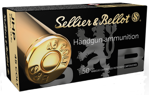 Sellier & Bellot SB45F 45 Colt Ammo 230 Grain Jacketed Hollow Point Box of 50