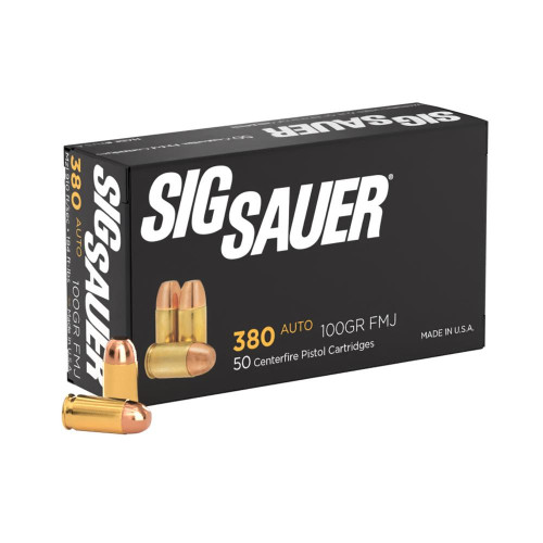 Sig Sauer Elite Performance .380 ACP Ammo 100 Grain FMJ Box of 50