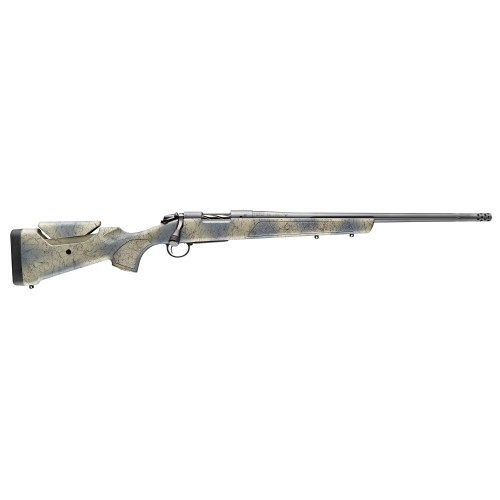 Bergara Sierra Wilderness Bolt Action Rifle 300 Winchester Magnum 22" Fluted Sniper Gray Threaded Barrel Cerakote Sniper Gray Frame Woodland Camo Field Stock