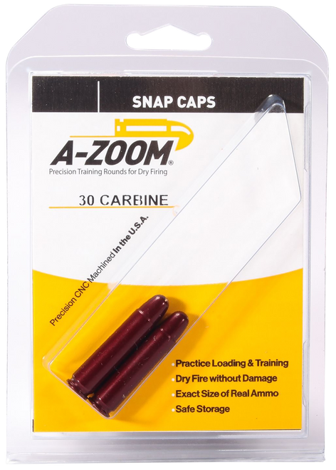 A-ZOOM Action Proving Dummy Round, Snap Cap 30 Carbine Aluminum 2PK