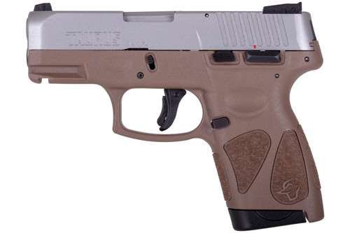 Taurus G2S 9mm Luger Pistol 3.2" Barrel 7+1 Round Stainless Slide Brown Grip
