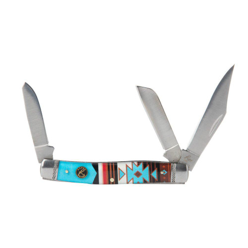 Rock Ridge Outdoors Roper Stockman Sunset Series II Knife 3-Blade Multi-colored