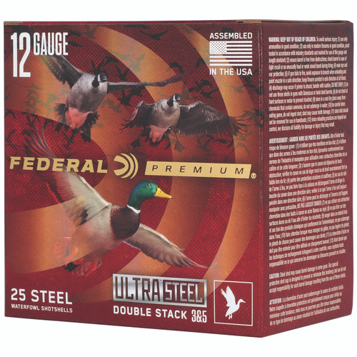 Federal Premium Ultra Steel 12 Gauge Ammo 3" 1-1/4 oz #3 & #5 Steel Shot Box of 25