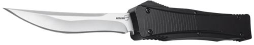 Boker 06EX243 3.35 Inch Plain D2 Steel Blade Black Aluminum Handle