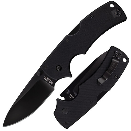 Cold Steel American Lawman Pocket Knife 3.5" Drop Point CPM S35VN DLC Coat Blade G-10 Handle Black