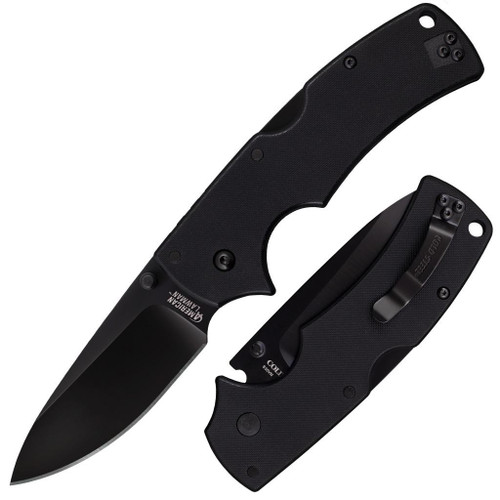 Cold Steel American Lawman Pocket Knife 3.5" Drop Point S35VN DLC Black Blade G-10 Handle Black