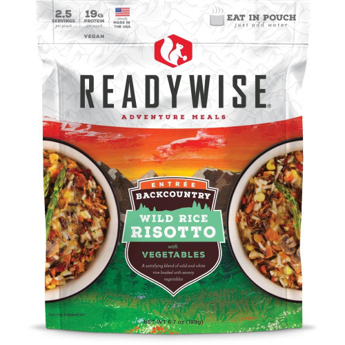 ReadyWise Backcountry Wild Rice Risotto with Vegetables Freeze Dried Food 2.5 Servings ReadyWise Backcountry Wild Rice Risotto with Vegetables Freeze Dried Food 2.5 Servings