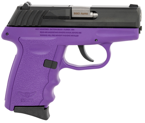 SCCY CPX-3CBPUG3 .380 Pistol 3.1" Barrel 10+1 Round Black Slide Purple Grip