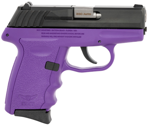 SCCY CPX-3CBPUG3 .380 Pistol 3.1" Barrel 10+1 Round Black Slide Purple Grip