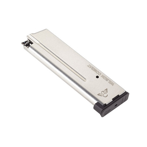 Wilson Combat Vickers Duty Magazine ETM-V with Low Profile Aluminum Base Pad 1911 Government, Commander 9mm Luger 10-Round Stainless Steel Wilson Combat Vickers Duty Magazine ETM-V with Low Profile Aluminum Base Pad 1911 Government, Commander 9mm Luger 10-Round Stainless Steel