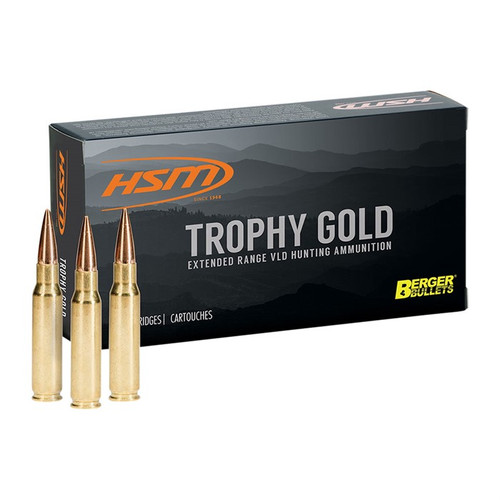 HSM Ammo Trophy Gold 7mm Remington SAUM Ammo 140 Grain VLD Box of 20