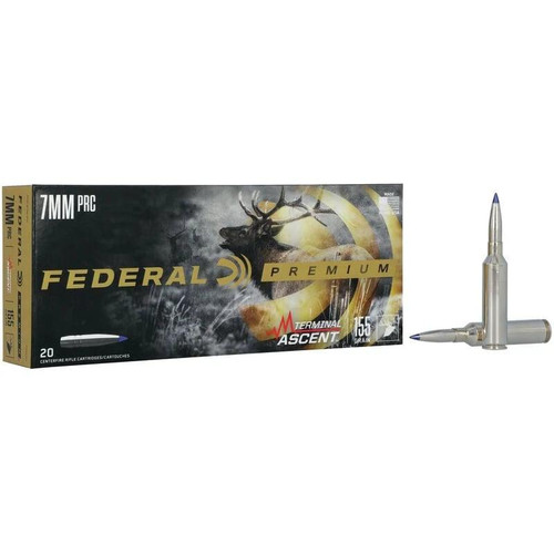 Federal Terminal Ascent Rifle Ammunition 7mm PRC 155 gr 3100 fps 20/ct Federal Terminal Ascent Rifle Ammunition 7mm PRC 155 gr 3100 fps 20/ct