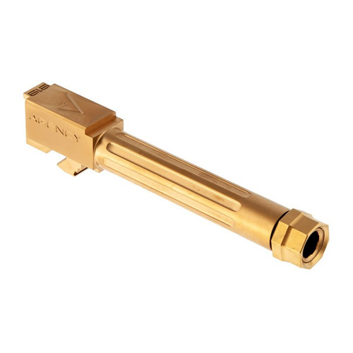 9MM LUGER 4.02” THREADED SS BARREL GOLD TIN PVD