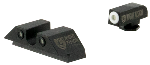 Night Fision GLK001007WGZ Tritium Night Sights for Glock 17/17L/19/22 Green Tritium/White Outline Front, Green Tritium/Black Outline Rear