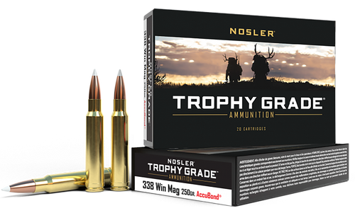 Nosler Trophy Grade .338 Win Mag Ammo 250 Grain AccuBond 20/Box