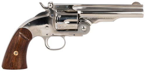 Taylor's & Company Schofield Top Break .45 LC Revolver 5" Nickel Barrel 6 Round Walnut Grip