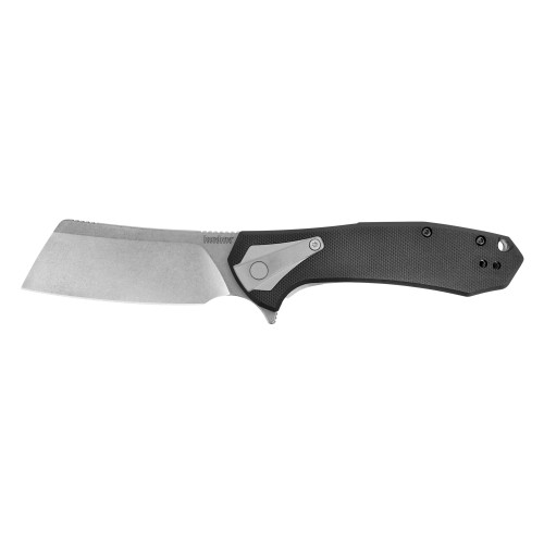 Kershaw Bracket Assisted Opening Pocket Knife 3.4" Cleaver 8Cr13MoV Stonewashed Blade Glass Reinforced Nylon/Stainless Steel Handle Black/Silver