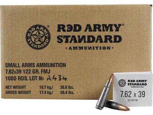 Century Arms Red Army Standard 7.62x39 122gr FMJ 1000/ct (Case)