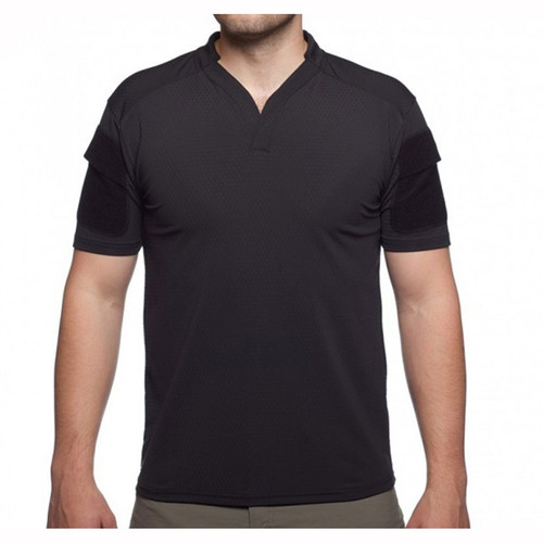 BOSS RUGBY SHIRT SHORT SLEEVE BLACK MED