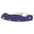 Spyderco Military Pocket Knife 4" Modified Clip Point Blade G-10 Handle Blue